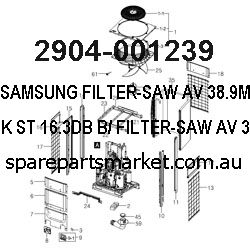 SAMSUNG FILTER-SAW AV;38.9MHZ,SIP5K,ST,16.3DB,B/