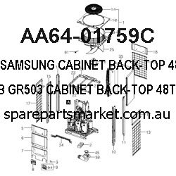AA64-01759C-CABINET BACK-TOP;48T6,HIPS,HB,GR503