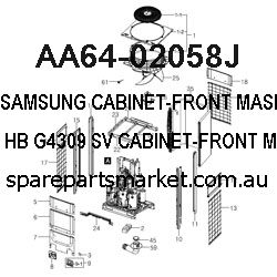 SAMSUNG CABINET-FRONT,MASK;47W1,HIPS HB,G4309,SV