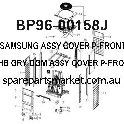 SAMSUNG ASSY COVER P-FRONT;61L2,HIPS,HB,GRY,,DGM