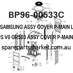 SAMSUNG ASSY COVER P-MAIN;L3 ALL,,HIPS,V0,,GR503