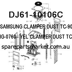 DJ61-10106C-CLAMPER DUST;TC-9015VP,ABS,HG-0760,-,YEL