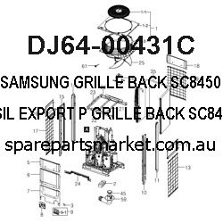 SAMSUNG GRILLE BACK;SC8450,ABS,CIS SIL,EXPORT, P